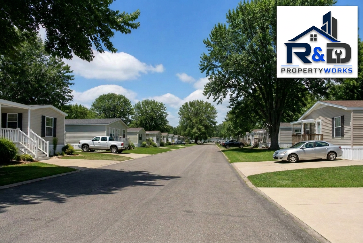 Well-maintained manufactured home community