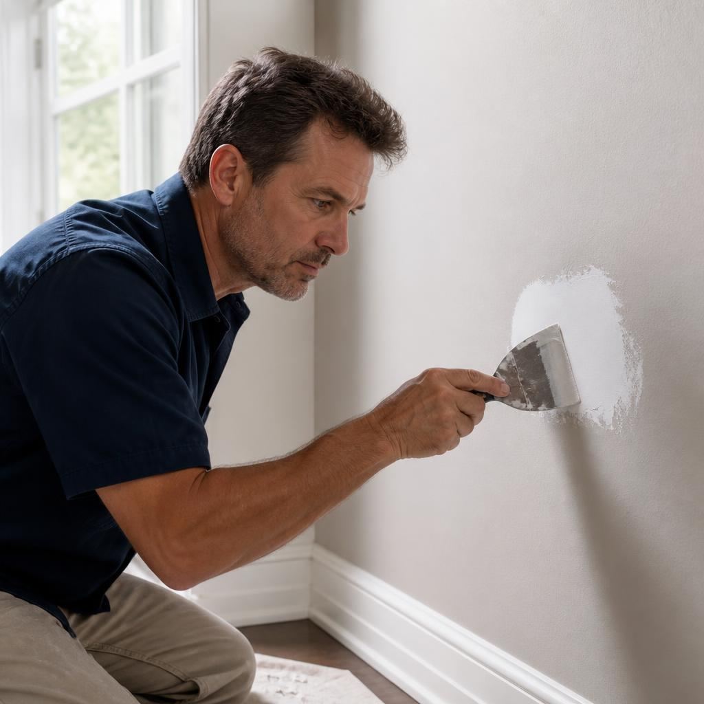 Interior of a manufactured home mid-turnover with fresh repairs